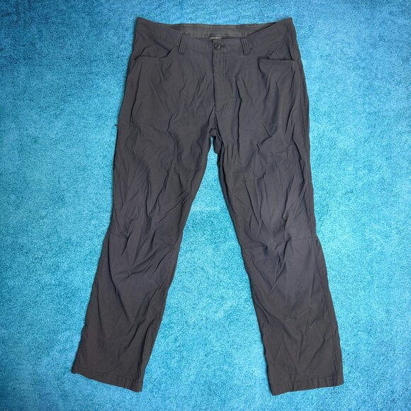 Eddie Bauer Men's Gray Nylon Spandex Stretch Zip Pocket Hiking Pants Size 38